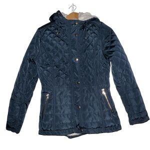 Lightweight Black Fur Lined Puffer Jacket